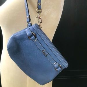 Coach wristlet, blue leather